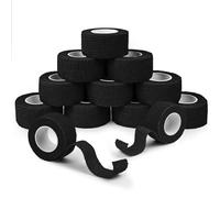 ANAMPION Venda Cohesiva 12 Pack 2.5cm x 4.5m Venda Cinta Bendaje Adhesiva Vendaje Autoadhesivo Deportiva Tape Cohesivo Para Muñeca Dedos Lesiones Deportivas,Hinchazó(Negro)