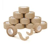 ANAMPION Venda Cohesiva 12 Pack 2.5cm x 4.5m Venda Cinta Bendaje Adhesiva Vendaje Autoadhesivo Deportiva Tape Cohesivo Para Muñeca Dedos Lesiones Deportivas,Hinchazó(Color de piel)