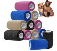 ANAMPION Venda Cohesiva 12 Pack 7.5cmX4.5M Venda Cinta Bendaje Adhesiva Vendaje Autoadhesivo Deportiva Tape Cohesivo Para Muñeca Dedos Lesiones Deportivas,Hinchazón (4 Colores)