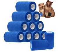 ANAMPION Venda Cohesiva 12 Pack 7.5cmX4.5M Venda Cinta Bendaje Adhesiva Vendaje Autoadhesivo Deportiva Tape Cohesivo Para Muñeca Dedos Lesiones Deportivas,Hinchazón (Azul)