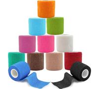 ANAMPION Venda Cohesiva 12Rollos 5cmX4.5M Venda Cinta Bendaje Adhesiva Vendaje Autoadhesivo Deportiva Tape Cohesivo Para Muñeca Dedos Lesiones Deportivas,Hinchazón