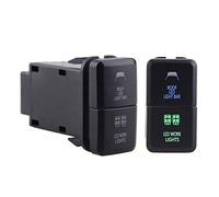 ANANa Claral Coche 12V automático de Doble Barra de luz LED Azul/Verde de Encendido y Apagado Botón pulsador for los Toyota Landcruiser Prado Hilux Claral (Color : Black)