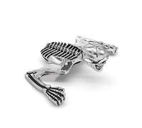 ANANa Claral Ornamento esquelético Fit for Harley Bobber Chopper Faro Visor Guardabarros Casco Cráneo Decorativo Visera Figura Graph Chrome Claral (Color : Large 100mm)