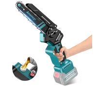 Anancyi Mini motosierra de 6 pulgadas, sin escobillas con lubricación de cadena mejorada, compatible con batería Makita de 18 V, sierra de cadena para tijeras de jardín, corte de madera (sin batería