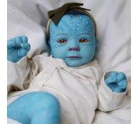 Anano Avatar Muñeca Bebé Reborn Hiperrealista De Silicona Platino Cuerpo Completo Entero Realistas Y Reciennacida Piel Brillante Múltiples Tamaños (19"-B34-ALGODÓN-AMARILLO Huevo)