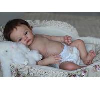 Anano Bebe Reborn de Cuerpo Completo 18 Pulgadas Muñeca Realista de Silicona, Todo El Cuerpo Parece Real, Niño con Anatomía Correcta, Lavable