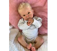 Anano Bebe Reborn Niño 45cm Muñecas Reborn Silicona Blanda Pequeño Bebé Lindo Muñecos Bebes Recien Nacidos Muñecas De Silicona Muñecos Reborn Reales con El Pelo Rubio