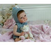 Anano Bebe Reborn Original Silicona Cuerpo Completo 45 Cm Muñecas Reborn Silicona Blanda para Niñas Muñecas Bebé Recién Nacido Realista Bebe Muñeco Lleva Pelele Y Gorro