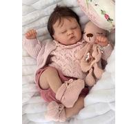 Anano Bebe Reborn Silicona 48 Cm Muñeca De Trapo,Tan Realista como Si Fuera De Verdad Bebe Reborn Realista,Bebés De Verdad La Niña Dormida Regalos con Accesorios