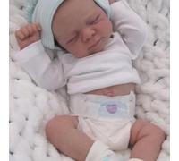 Anano Bebe Reborn Silicona Cuerpo Completo 45 Cm,Muñeca De Silicona Bebe Reborn Realista,El Niño Profundamente Dormido Se Puede Lavar Regalos Hechos a Mano