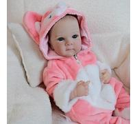 Anano Bebe Reborn Silicona Cuerpo Completo,45 Cm Muñeca Silicona Bebe Reborn Realista,Muñeca De Recién Nacido Muy Realista Se Puede Lavar A Máquina Regalos con Accesorios