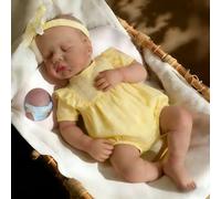 Anano Bebe Reborn Silicona Cuerpo Completo,50 Cm Muñeca Silicona Bebe Reborn Realista,Una Chica Muy Realista Se Puede Lavar a Máquina Accesorios Bebe Juguete