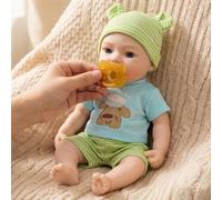 Anano Bebe Rebron Silicona Cuerpo Completo Niño 33cm | Muñecas Reborn Silicona Blanda Boca De Ojos Abiertos， Muñecos Bebes Recien Nacidos Para Niños 3 Años
