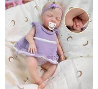 Anano Full Body Silicone Reborn Baby Dolls - 12 Inch Full Silicone Realistic Newborn Baby Doll Realistic Vinyl Lifelike Cute Soft Real Life Babe Dolls with Complete Accessories & Gift Box For Kids 3+
