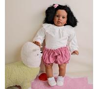 Anano La Muñeca Reborn Es Negra Pippa, El Cuerpo Suave De La Muñeca De Doble Vida De 26 Pulgadas Tamaño Grande, Afroamericanos El Bebé Renacido De La Vida Real