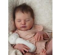 Anano Laura - Muñecas realistas Reborn de 19 pulgadas y 48 cm, hechas a mano, muñeca de bebé recién nacido, aspecto real, tela de aspecto real, cabello enraizado, regalo de cumpleaños para niños a