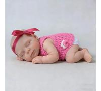 Anano Muñeca Bebé Reborn Niña de Silicona de Platino Corporal Completa Sólida y Squishy, 12 Pulgadas 2 kg, Cabeza Flexible, Sumergible, con Botella, Ideal para Niños y Coleccionistas