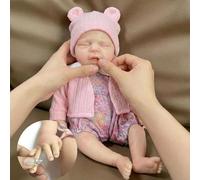 Anano Muñeca Bebé Reborn Niña de Silicona de Platino Líquida y Sólida 100% Corporal Completa, 12 Pulgadas 2 kg, Squishy con Pestañas Inseridas, para Niños y Coleccionistas