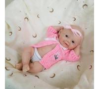 Anano Muñeca Bebé Reborn Squishy Niña de Silicona 100% de Platino Sólida, 12 Pulgadas Cabeza Flexible Sumergible, con Botella, Ideal para Niños y Coleccionistas