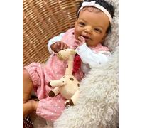 Anano Muñeca Reborn Bebé Mestizo Realista 50cm - Bebé de Silicona Cuerpo Completo, Recién Nacido Sonriente y Anatómicamente Correcto, para Coleccionistas y Niños