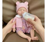 Anano Muñeca Reborn Niña de 12 Pulgadas 2 kg, Silicona de Platino Líquida Sólida 100% Corporal Completa Squishy, Pestañas Inseridas, para Niños y Coleccionistas