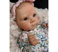 Anano Muñeca Reborn Silicona 45 Cm Bebe Reborn Realista,Muñeca Trapo Tan Realista como Si Fuera Real,Un Bebé De Verdad Se Puede Posar Regalos con Accesorios