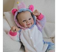 Anano Muñeca Reborn Silicona 48 Cm Muñeca De Trapo,Bebe Reborn Realista Tan Realista como Si Fuera Un Renacimiento,Bebés De Verdad Accesorios Bebe Juguete