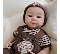 Anano Muñeca Reborn Silicona 50 Cm Muñeco De Niño,Bebe Reborn Realista Muñeca Silicona,Muñecos De Niño De La Vida Real Se Puede Bañarse Regalos con Accesorios