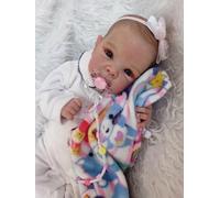 Anano Muñecas Bebe Reborn Todo El Cuerpo de Silicona Niña para Poder Bañar 45cm Muñecos Reborn Reales Silicona Blanda Cuerpo Entero Realistas Y Reciennacida Toma Un Chupete Real con Pelo