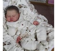 Anano Muñecas realistas de bebé recién nacido, 19 pulgadas, 48 cm, hechas a mano, bonita muñeca recién nacida, cuerpo de tela suave, muñecas de bebé de la vida real que se ven reales pintadas a mano