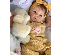 Anano Muñecas Reborn Silicona Blanda 20 Pulgadas Muñecos Bebes Recien Nacidos Bebe Reborn Niña Realista Muñecos Silicona Reales Muñecas para Niñas con El Pelo Rizado