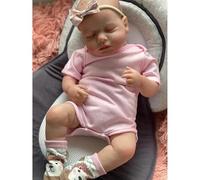 Anano Muñecas Reborn Silicona Blanda,50 Cm Bebe Reborn Realista Muñeca De Silicona,Una Chica De La Vida Real Lavable a Máquina Accesorios Bebe Juguete