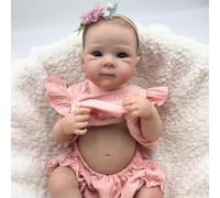 Anano Realista Muñeca Reborn Bebé Niña Muñeca Reborn Pequeño de Vinilo 18 Pulgadas Niña Recién Nacida Realista Extremidades Posables Cuerpo Completo de Vinilo para Niños de 3 Años