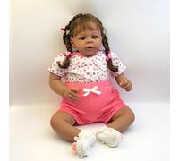 Anano Reborn Baby - Muñecas de bebé de 23 pulgadas, realisitc, muñeca negra que parece una raza mixta real, niñas negras, muñecas recién nacidas, afroamericanas, grandes y gorditas, bebés recién
