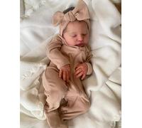 Anano Reborn Laura - Muñeca realista para bebé niño de 48 cm de silicona, aspecto real con vasos sanguíneos - Toddler recién nacido con traje y diadema