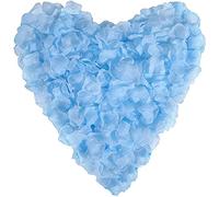 Anaoo 3000 Piezas Pétalos de Rosa Artificiales para Boda Decoración para el día de San Valentín, Proponer, Flores de Boda, Confeti, Dispersión de Mesa, Azul Claro