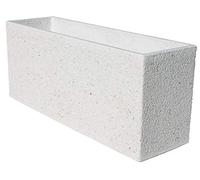 AnaParra Jardinera Acabado Piedra Lavada de hormigón para Exterior Santolina 90X27X38cm. 44 kg Color Blanco