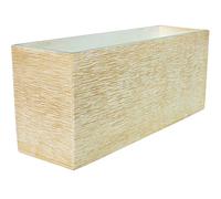 AnaParra Jardinera Rectangular Moderna en hormigón aligerado para Exterior Rectangular Futura 60X17X19cm. Natural Ocre