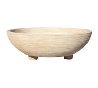 AnaParra Jardinera Redonda Moderna en hormigón aligerado para Exterior Mediterraneo 65X32cm. Natural Ocre