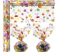 AnapoliZ Rollo de celofán de huevos de Pascua | 100 pies de largo x 16 pulgadas de ancho | 2.3 mil de grosor, diseño transparente | Papel de regalo de celofán de conejo de Pascua, golosinas, cestas,