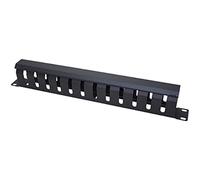 Anaquel de Servidor de 19 Pulgadas Horizontal de GestióN de Cables de 1U, Organizador de Cables de Conducto de Metal de 12 Ranuras Cubierta