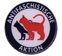Anarcho-Syndicalism - Pin esmaltado de 2,9 cm, símbolo de gato rojo y negro, bandera socialista, bandera socialista, 2,9 cm, esmalte, esmalte