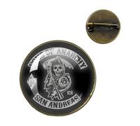 Anarquía Cráneo Pin de Solapa Insignia Pin de solapa para ropa y bolsos, Normal, Metal no precioso