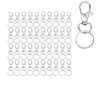 AnaTI Pack de 40 llaveros, mosquetones, cierre de cadena, anillos, mosquetones con articulación giratoria para accesorios de macramé y manualidades