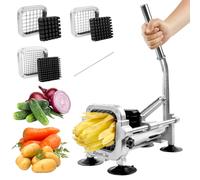 Anatole Cortador de Patatas Fritas Profesional con 13mm 9mm 6mm Cuchillas de Acero Inoxidable Picadora de Papas Finas Manual con 4 Ventosas para Zanahoria Pepino Cebolla
