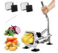 Anatole Cortador de Patatas Fritas Profesional con 13mm 9mm Cuchillas de Acero Inoxidable Picadora de Papas Finas Manual con 4 Ventosas para Zanahoria Pepino Cebolla