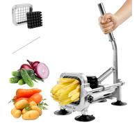 Anatole Cortador de Patatas Fritas Profesional con 13mm Cuchilla de Acero Inoxidable Picadora de Papas Finas Manual con 4 Ventosas para Zanahoria Pepino Cebolla