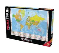 Anatolian Puzzle - Mapa político del mundo, rompecabezas de 700 piezas, #2703