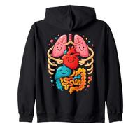 Anatomía Colorida del Cuerpo Humano ilustrada - Enfermera Sudadera con Capucha