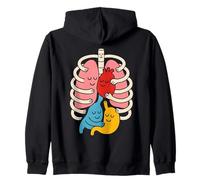 Anatomía Colorida del Cuerpo Humano ilustrada - Enfermera Sudadera con Capucha